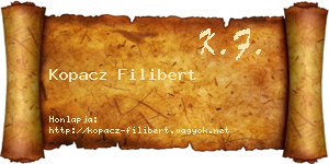 Kopacz Filibert névjegykártya